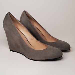 Via Spiga suede wedge pumps grey